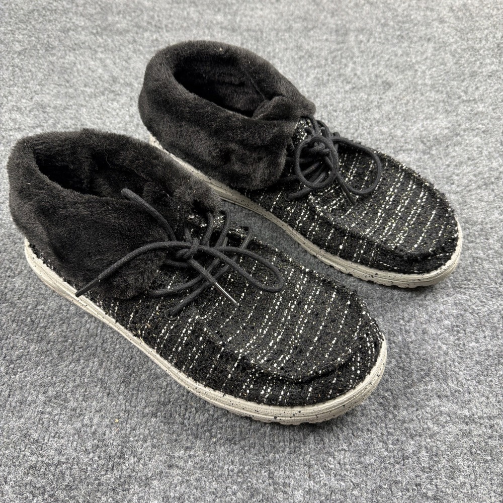 HEY DUDE Britt Boucle Faux Fur Lined Slip On Comfort Shoes - Women's Size US 10